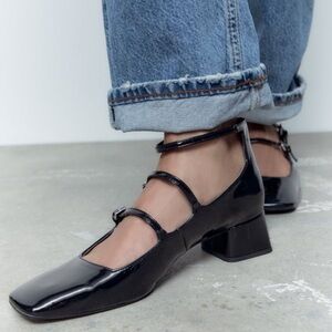 Zara Mary Jane block heel shoes